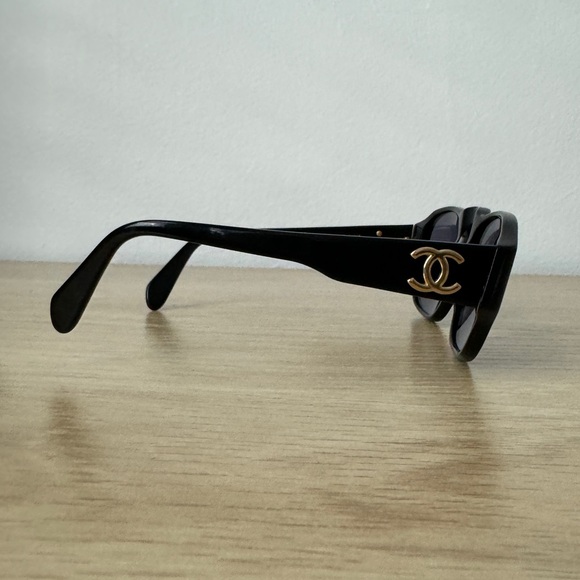 CHANEL CC Logo Black Retro Sunglasses 01452 94305 - Picture 3 of 11